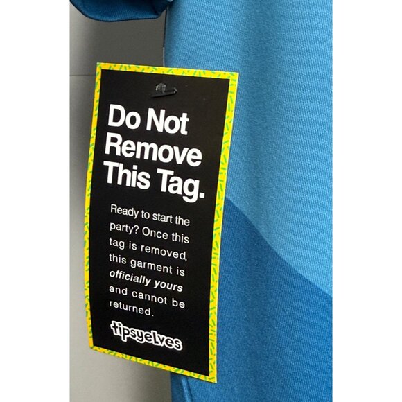 Tipsy Elves Men's Small Golf Polo NWT Birdie Little Secrets Green Blue Stretch S - Picture 8 of 8